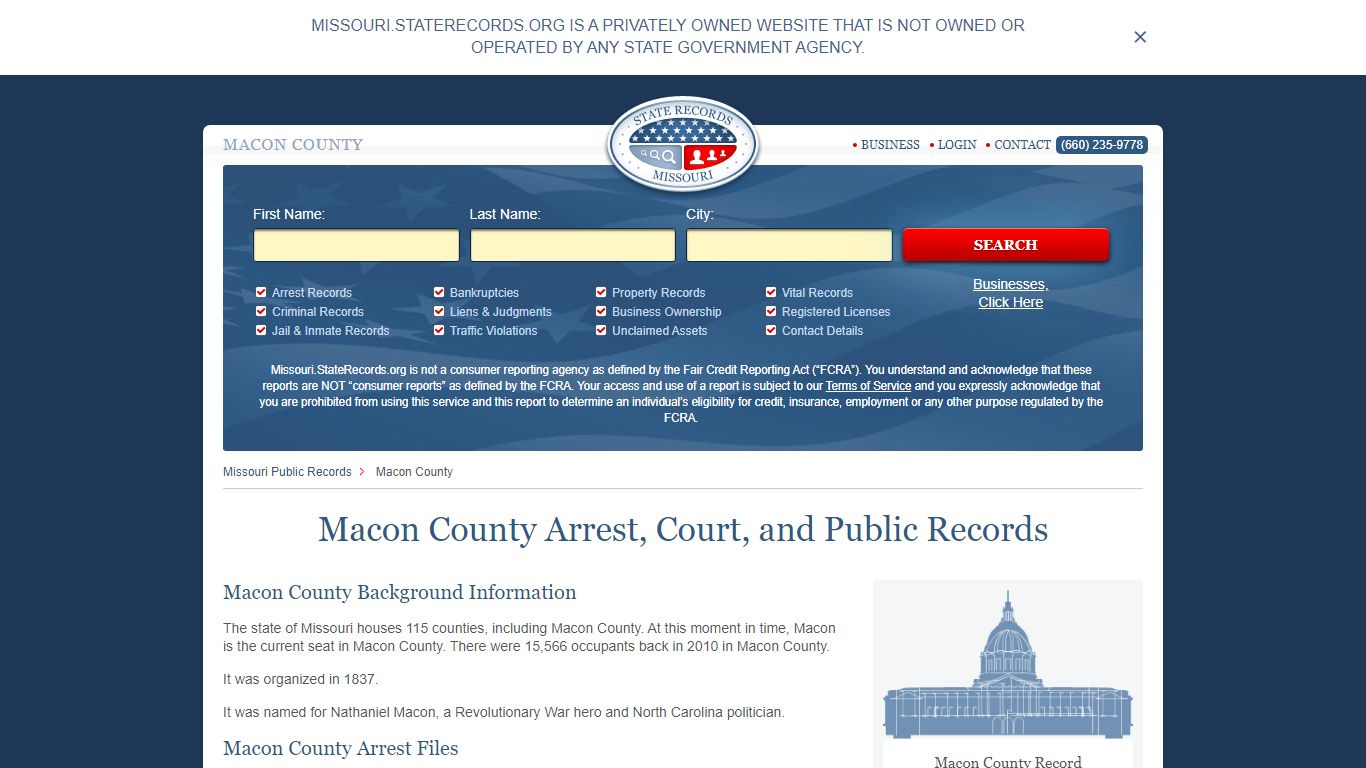 Macon County Arrest, Court, and Public Records